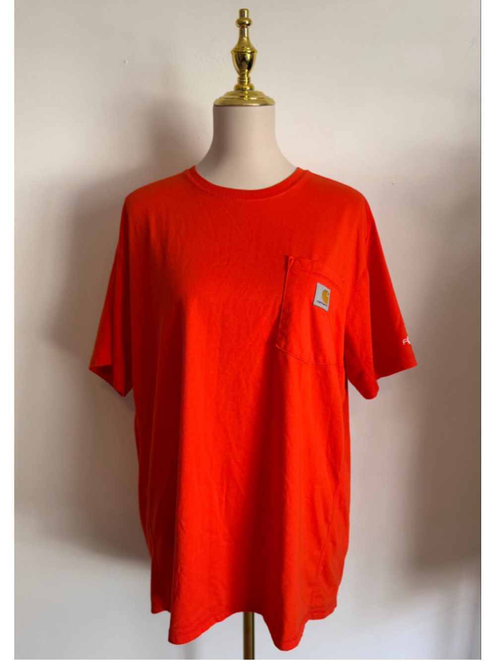 Men's Carhartt Force Short Sleeve Pocket T-Shirt Orange Size L